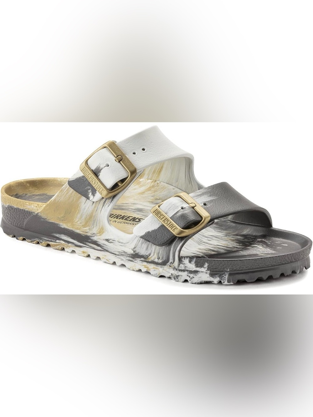 Birkenstock Arizona EVA sandals, marbled design, guc, sz 38. Comfy!